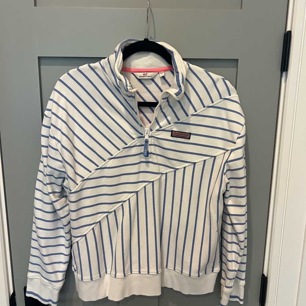 Vineyard Vines Shep Shirt Blue and White Striped Sweater